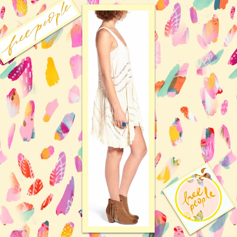 Free People Voile and Lace Trapeze Slip Dress in Tea Combo (Cream) - Picture 10 of 12